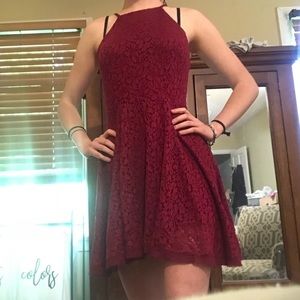 American Eagle Cranberry Lacy Dress